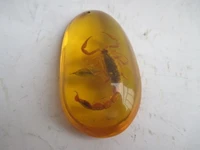 2 91 inch elaborate chinese artificial amber scorpion pendant necklace