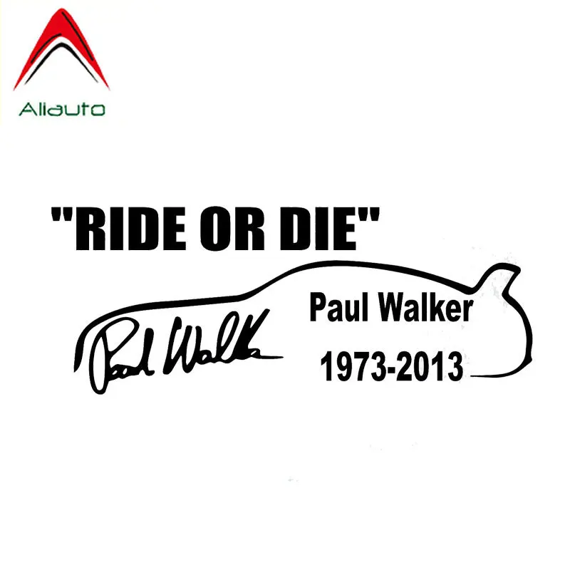 

Aliauto Creative Car Stickers Paul Wallker Ride or Die Personalized Vinyl Waterproof Decal Accessories Black/silver,22cm*8cm