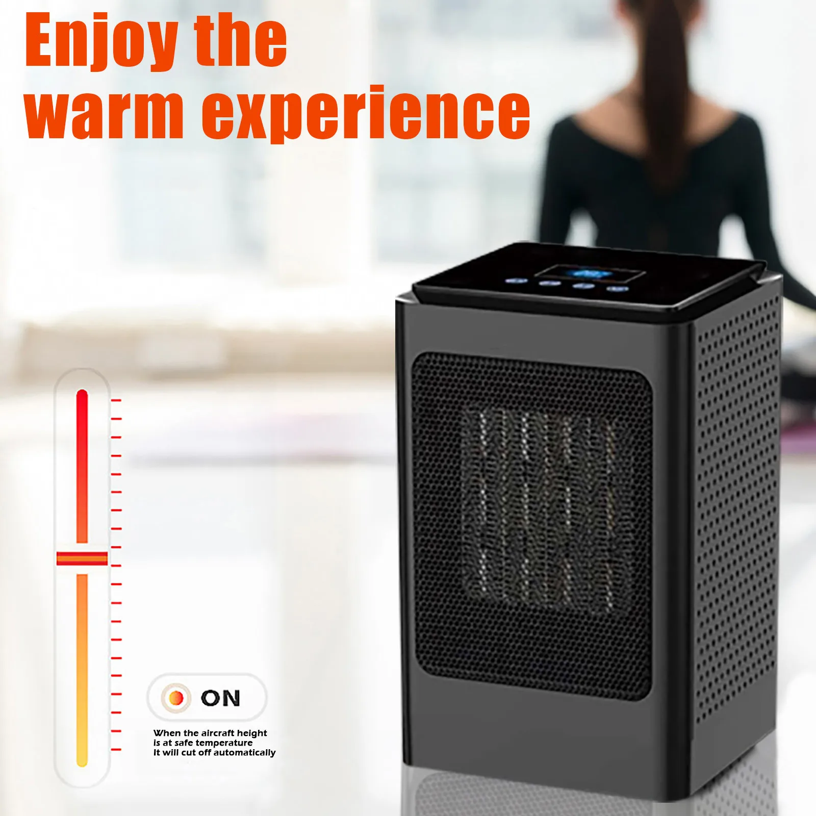 

Us Plug Portable Remote Control Lcd Touches Screen Home Desktop Silent Heating Fan Warm Fan Desktop Winter Stove Hand Warmers