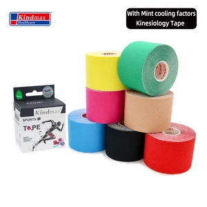 Kindmax Healthcare эластичный спортивный ментоловый цветочный аромат Атлетическая кинезиологическая лента, мышечная поддерживающая защита, 5 см x 5 м