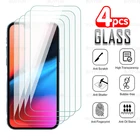 4 шт. закаленное защитное стекло для iPhone 13 12 11 Pro Max, Защита экрана для Apple iPhone i phone 13 12 Mini, защитная пленка