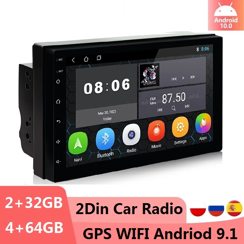 

Автомагнитола на Android, универсальный мультимедийный видеоплеер с GPS, для Volkswagen, Nissan, Hyundai, Kia, toyota, типоразмер 2 Din