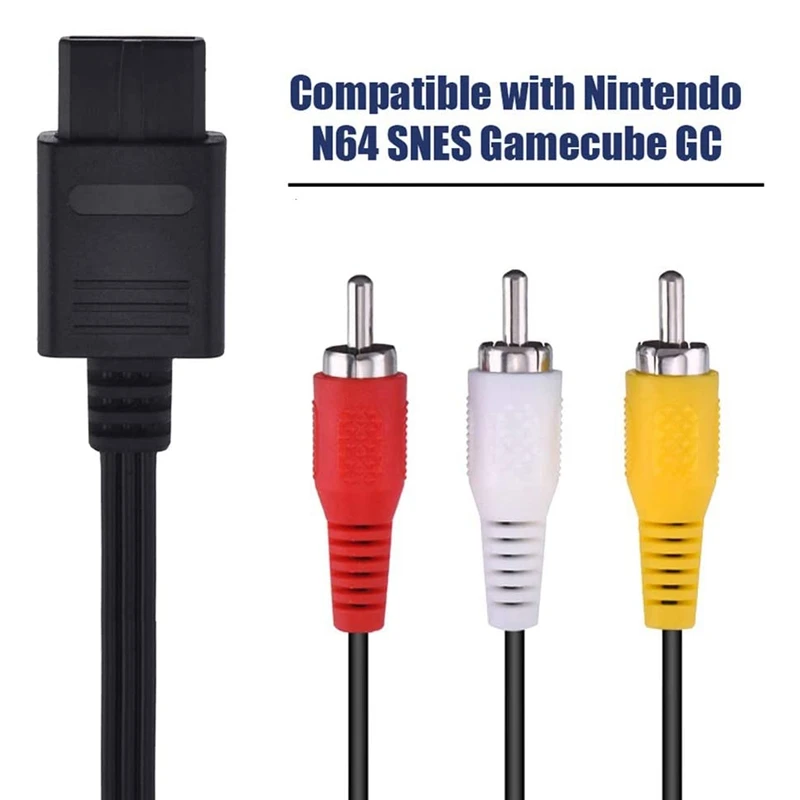 2 шт./упаковка 6-футовый композитный AV-кабель для Nintendo 64 N64 Super SNES Gamecube GC |