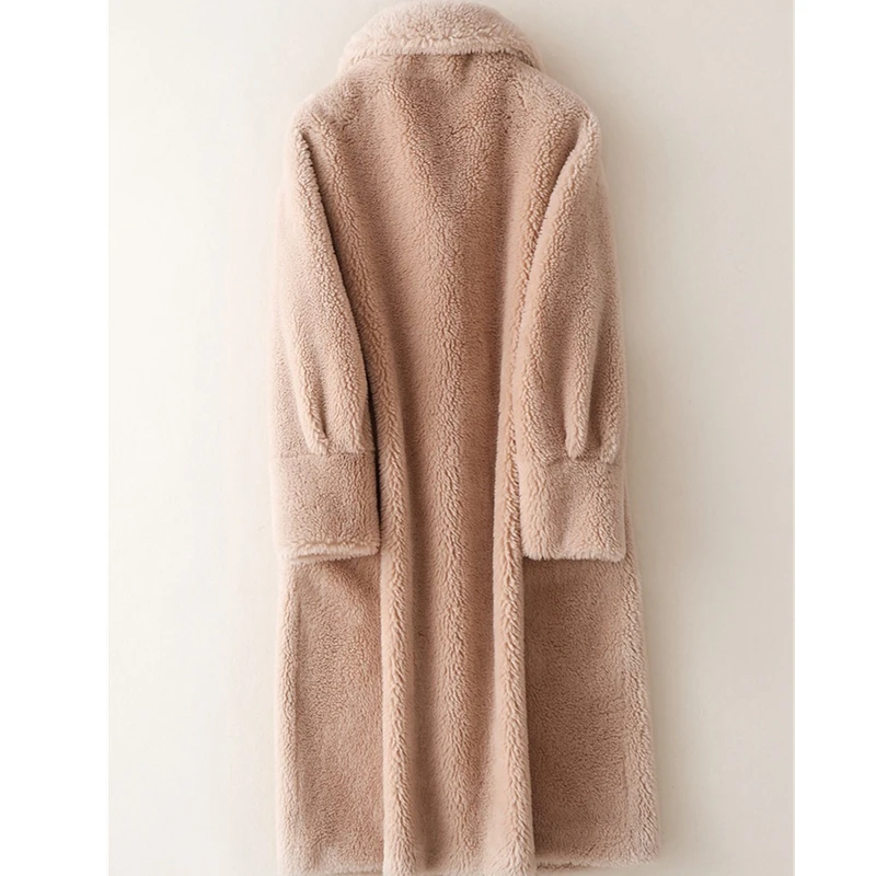 Зима 2020 Новинка дубленка из овчины частицы средней длины мех цельный