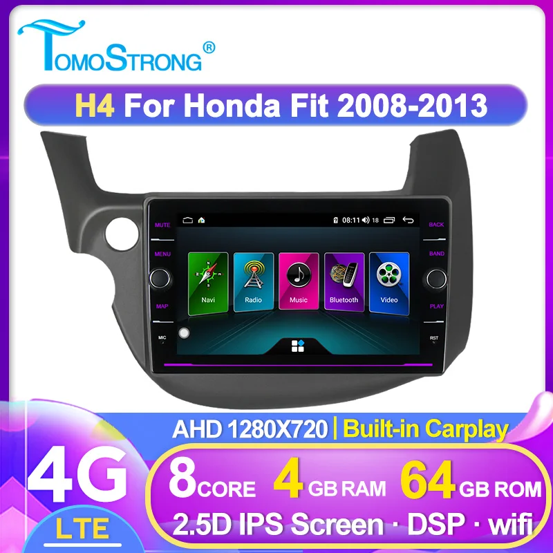 IPS 2.5D Android автомобильный DSP аудио стерео для HONDA FIT JAZZ 2007 2013 wifi 4G SIM SWC Авто Радио