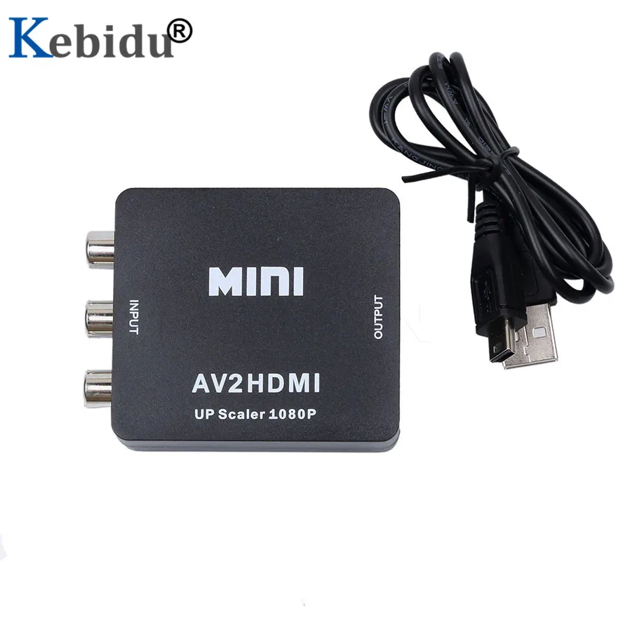 Kebidu HD AV штекер к HDMI совместимый преобразователь Аудио интерфейс Портативный ТВ 2AV