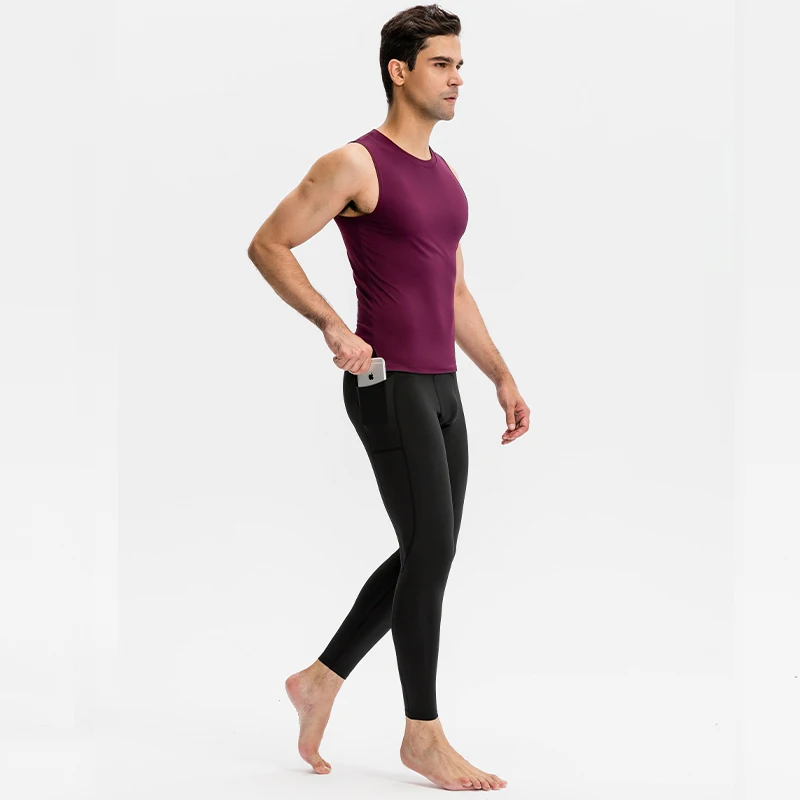 Jogging Men Commpression Pants Seamless Elastic Sport Leggings Gym Quick Dry Workout Sportswear Training Fitness Sport Trousers