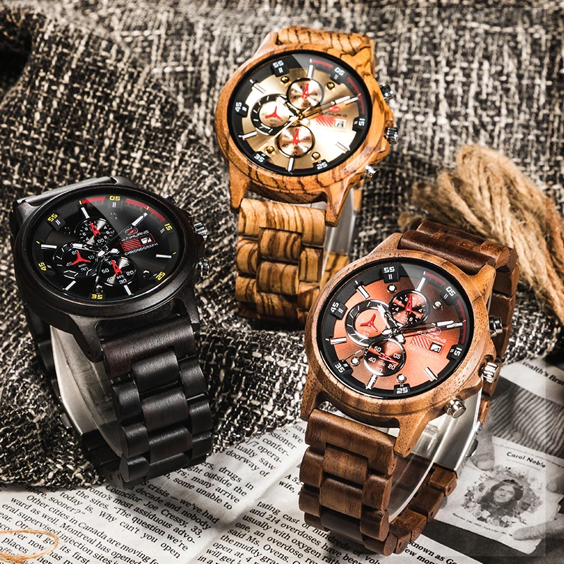 Top Brand Luxury Wooden Wristwatch Male Relogio Masculino Watches Men 2019 Wood Watch Sport Clock Digital Mens Watches