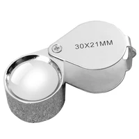 folding jewelry loupe pocket size glass lens magnifying for diamond portable magnifying 30 x 21mm glass magnifier magnification