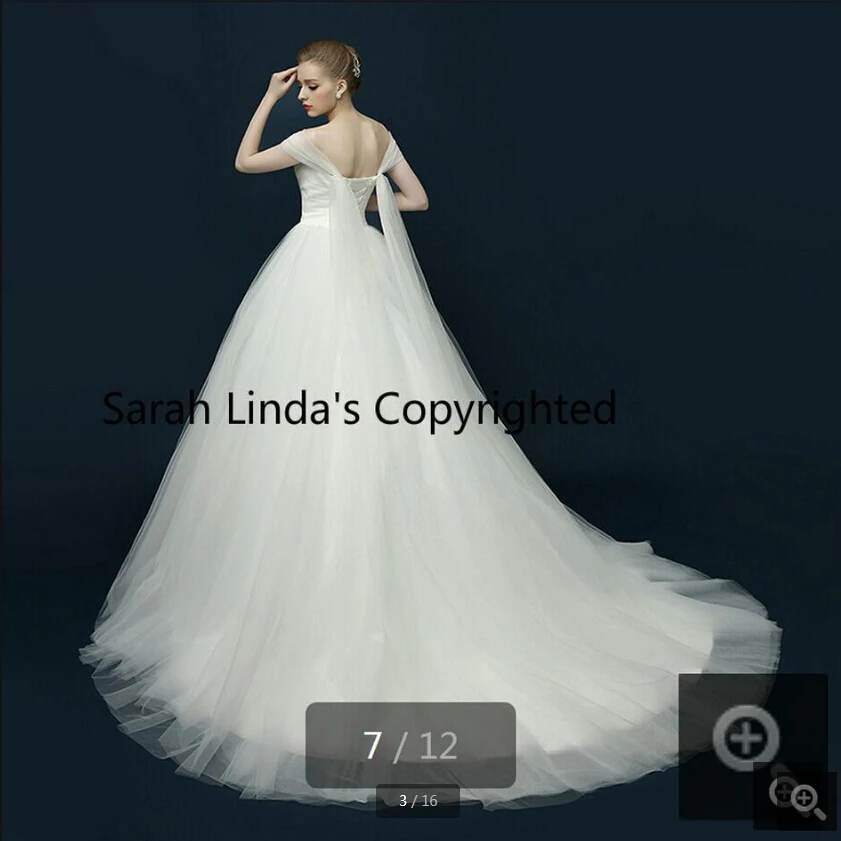 Свадебное платье трапециевидной формы с открытыми плечами плиссированное