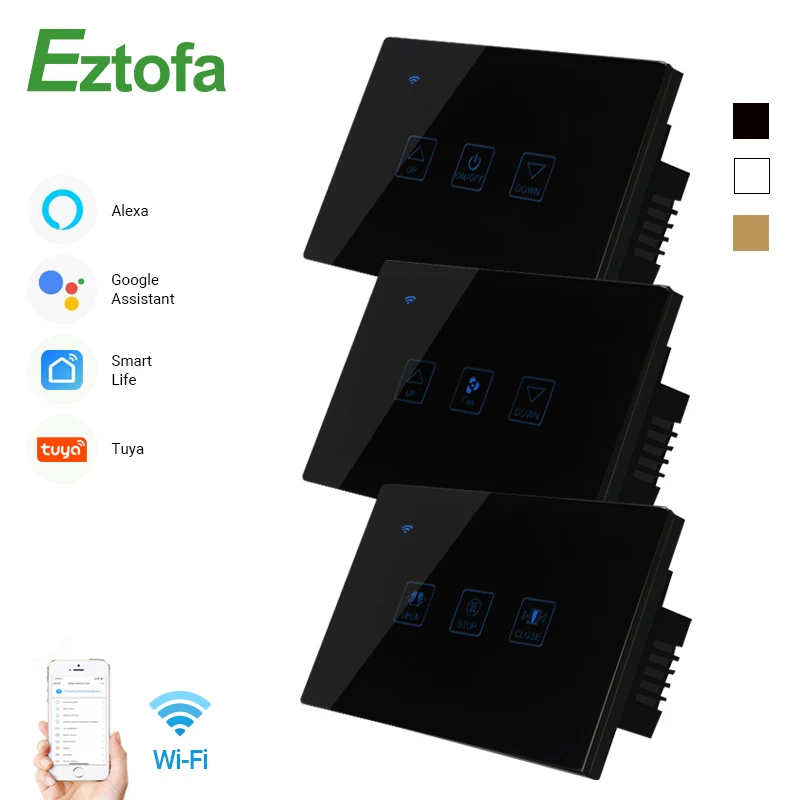 Wi Fi диммер/вентилятор/выключатель для штор умный сенсорный выключатель