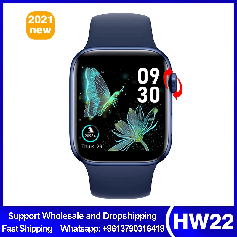 

2021 New Smart Watch HW22 Men Women Series 6 1.75 Inch Bluetooth Call Heart Rate Monitor for Android IOS Calculator VS W37 W506