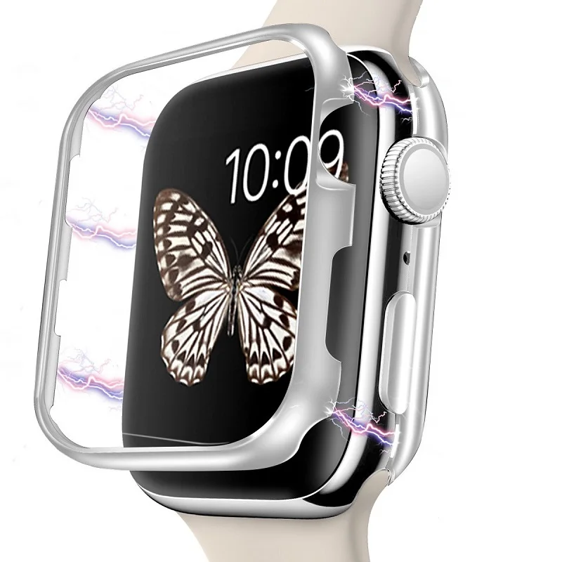 Magnetic Adsorption Clear Case for Apple Watch Series 4 3 2 1 38 40 42 44 mm Universal Crystal Aluminum Frame Magnet Protector |