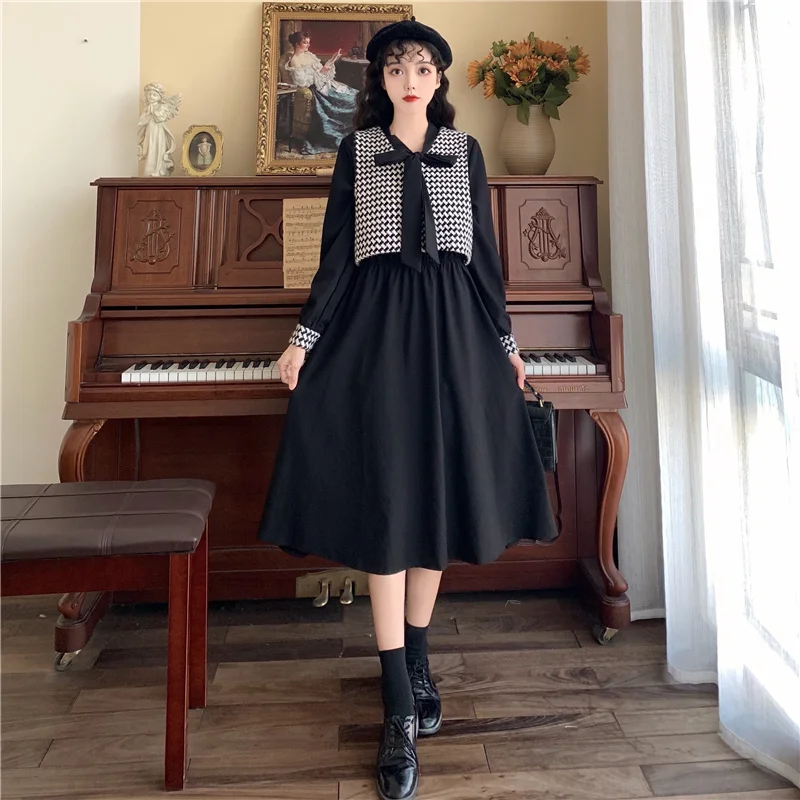 New Large Size Women's Clothing Underwear Long Dress Retro French Autumn and Winter Vest Two-Piece DressRachel | Женская одежда