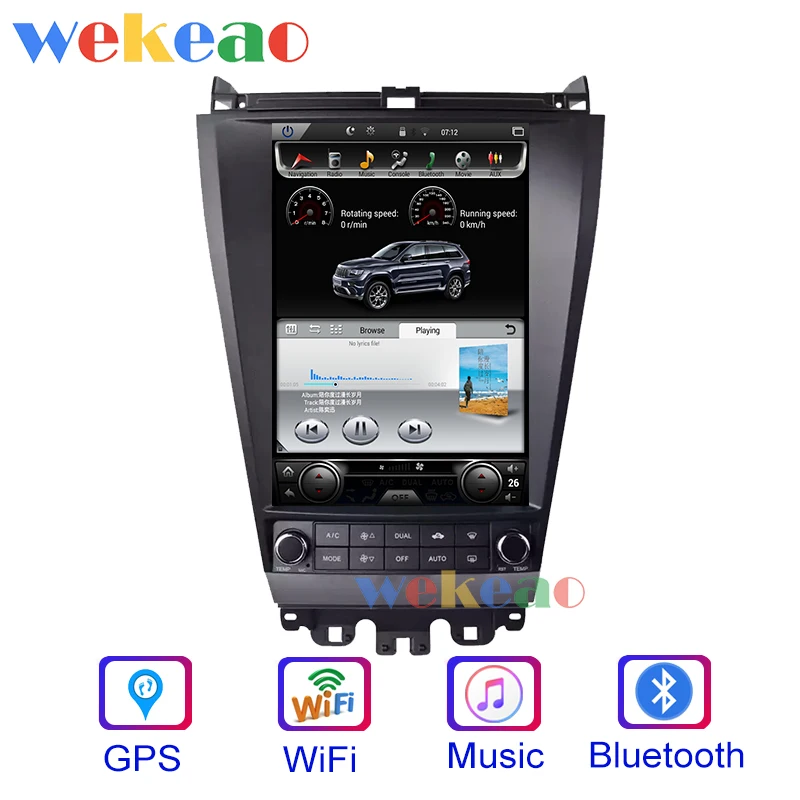 Wekeao вертикальный экран Tesla Style 12 1 'ɺndroid 9 0 автомобильный Dvd мультимедийный
