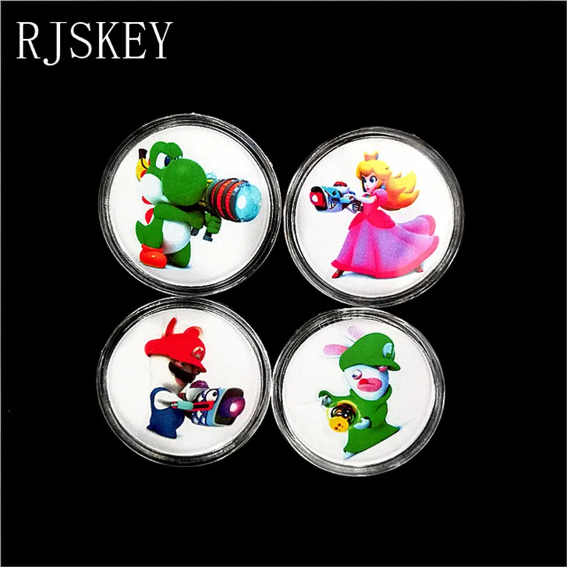 4Pcs Mario Rabbides Полный набор 20 шт./компл. Mario Kart 8 NFC карта для Amiibo Коллекционная монета бирка Ntag215 печатная наклейка NFC бирка NS/Switch/WiiU Быстрая - Цвет: 4Pcs Mario Rabbides