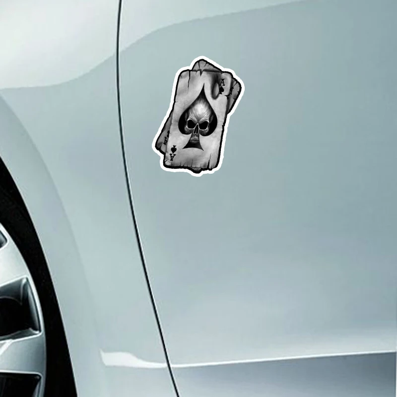 

Interesting Skull Poker Art Pattern Car Stickers and Decals for Motorcycle Windshield Cover Scratches Auto Accessories KK13*8cm