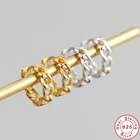 Серьги-кольца женские в классическом стиле, маленькие золотистые круглые украшения в стиле панк, Ювелирное Украшение из стерлингового серебра 925 пробы