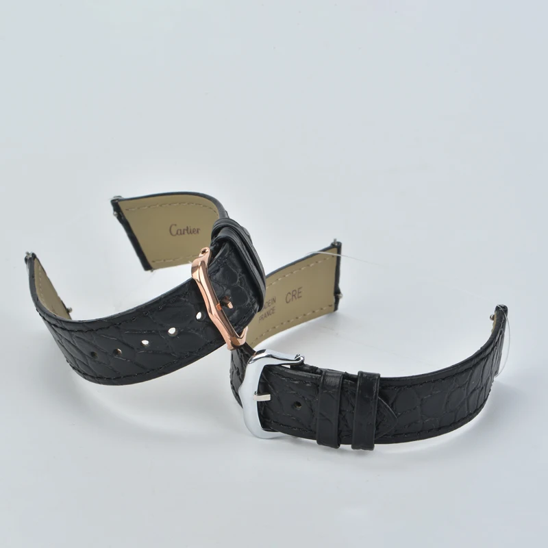 Professional Watch Band For Cartier Tank Solo W6700255 Genuine Leather Watch Strap Crocodile pattern16mm/ 20 mm Bracelet Men/lad