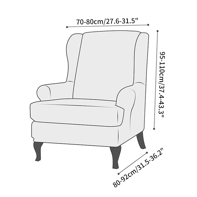 

Stretch Sloping Wingback Chair Cover Elastic King Back Arm Chair Cover Printed Slipcover for Wing Back Chair Protector