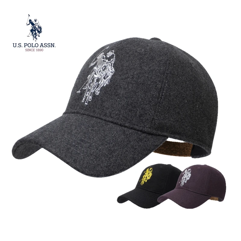 

U.s.polo Assn. Top Grade Woolen Baseball Cap Men's And Women's Fashion Luxury Embroidered Logo Autumn And Winter Warm Hat