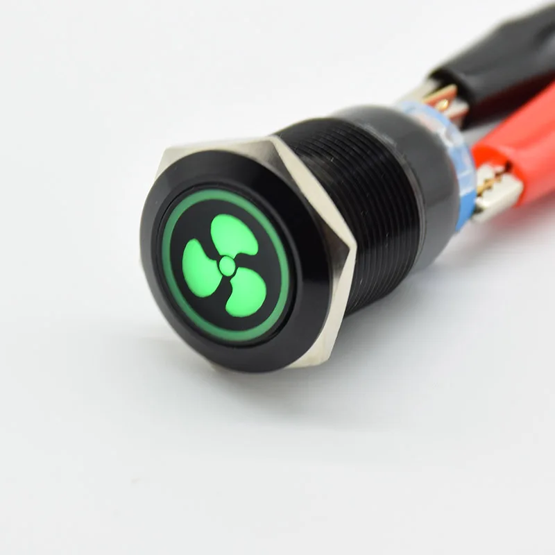 Металлический кнопочный переключатель 19 мм самоблокирующийся окисляющий черный