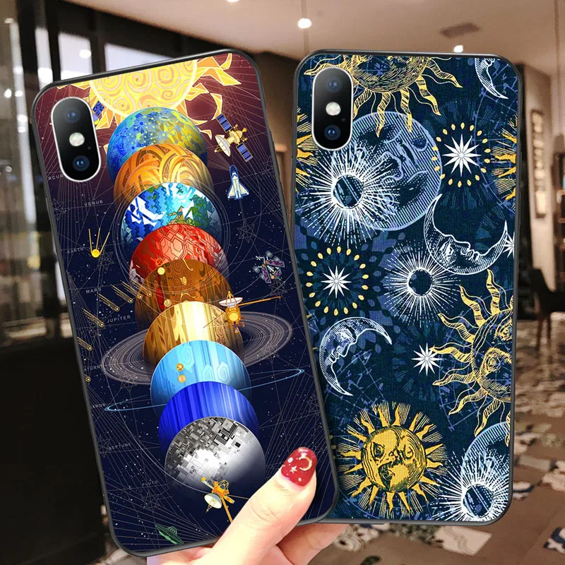 

Lovebay Space Planet Phone Case For iPhone 11 Pro Max X XS XR Xs Max Soft TPU Starry Back Cover For iPhone 6 6s 7 8 Plus 5 5s SE