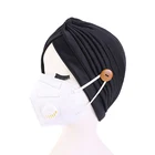 2020 Новая мода Одежда для купания с кнопкой для женщин мусульманский тюрбан шляпа твист хиджаб Шапка Кепка Для Взрослых Кепка Chemo однотонные Цвет скраб шапочка медсестры