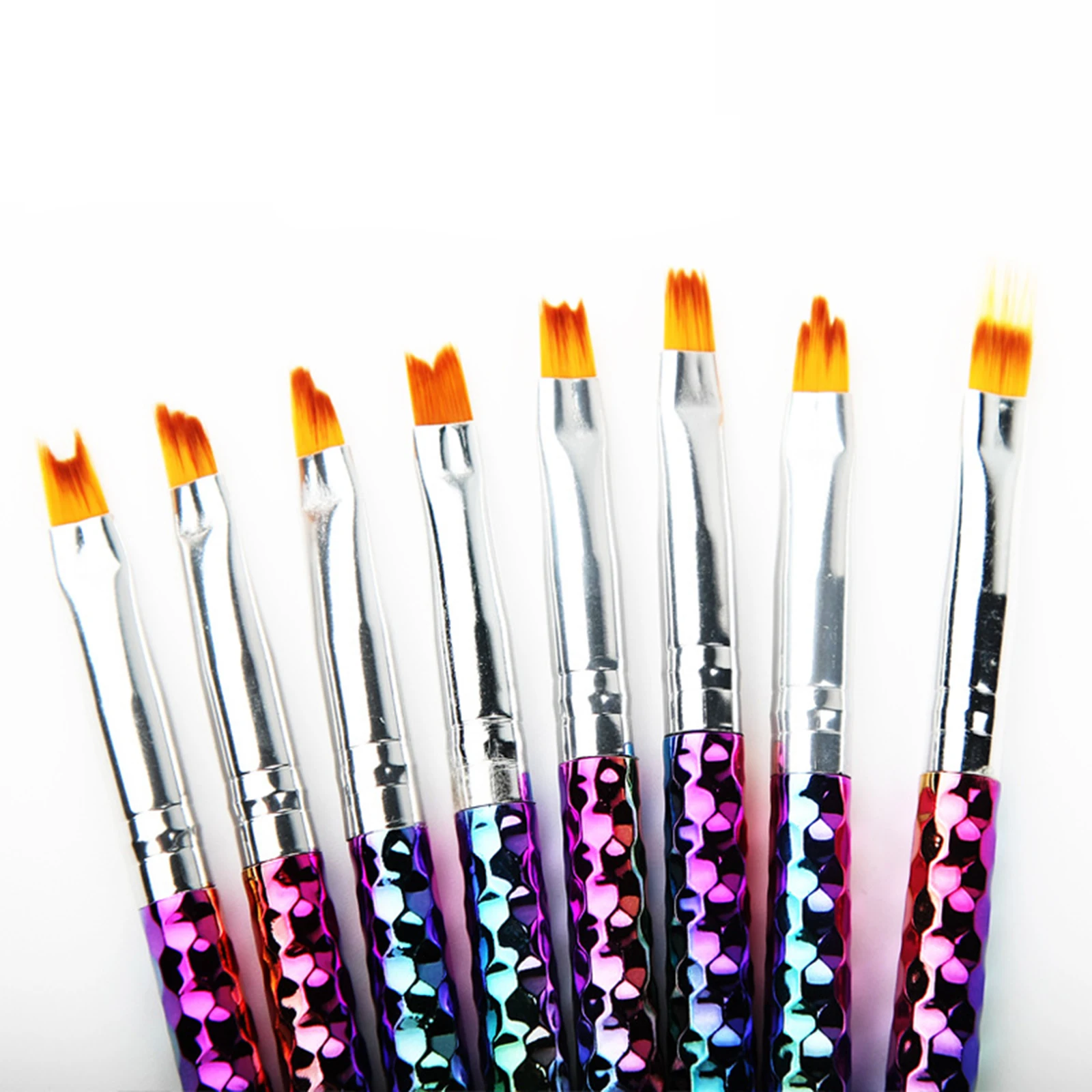 

8pcs Nail Art Brush French Smile Half Moon Shape Drawing Brushes DIY Petal Flower Gradient Painting Brush Set Manicure Tools