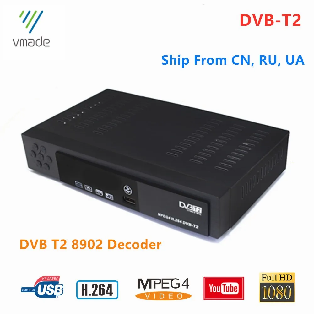 DVB T2 декодер HD 1080p H.264 MPEG-2/4 не Поддержка H.265 HEVC цифровой ТВ приемник YouTube DVB-T2 Декодер