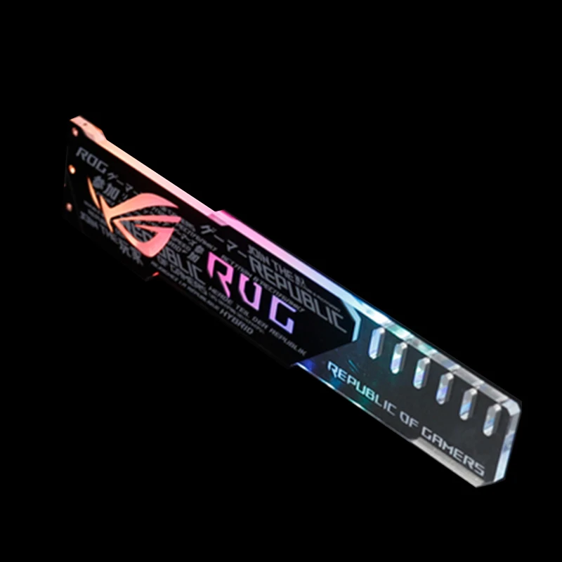 Black ROG 3PIN Поддержка графической карты GPU держатель кронштейн VGA Рамка подставка алюминий+ акрил ROG 12V 4PIN RGB/5 V 3PIN ARGB ASUS AURA SYNC Symphony - Blade Color: Black ROG 3PIN