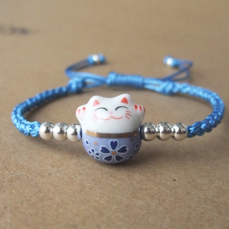 Браслет ручной работы из серебра 925 пробы с изображением милого счастливого