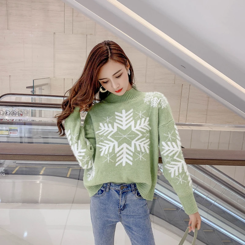 Свитер женский осень-зима новые корейские свободные ленивый ветер Рождество со