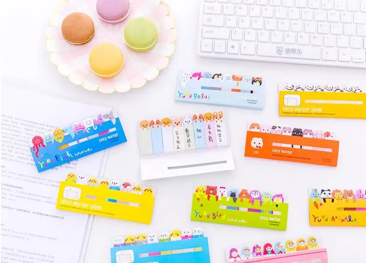 Kawaii блокнот для заметок, креативные милые животные, Липкие заметки, индекс, он, планировщик, канцелярские товары, школьные принадлежности, бумажные наклейки