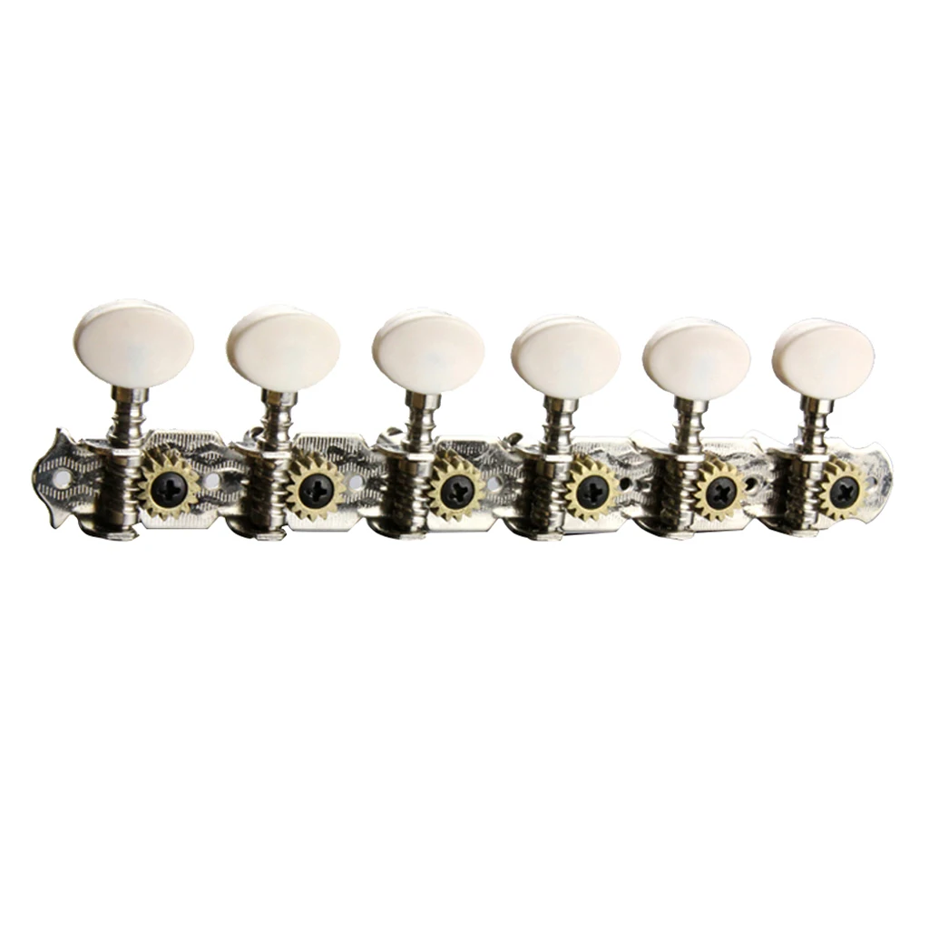 

12-String Acoustic Guitar Open Silver Metal Machine Head, Guitar String Tuning Peg 6R