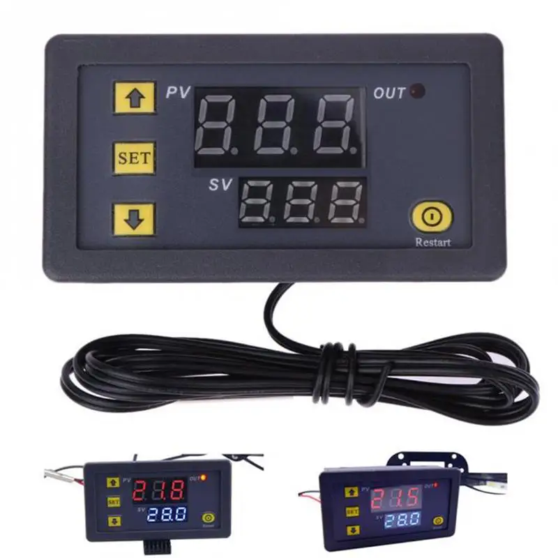 W3230 Probe line Digital Temperature Control LED Display Thermostat With Heat/Cooling Control Instrument 12V 24V AC110-220V