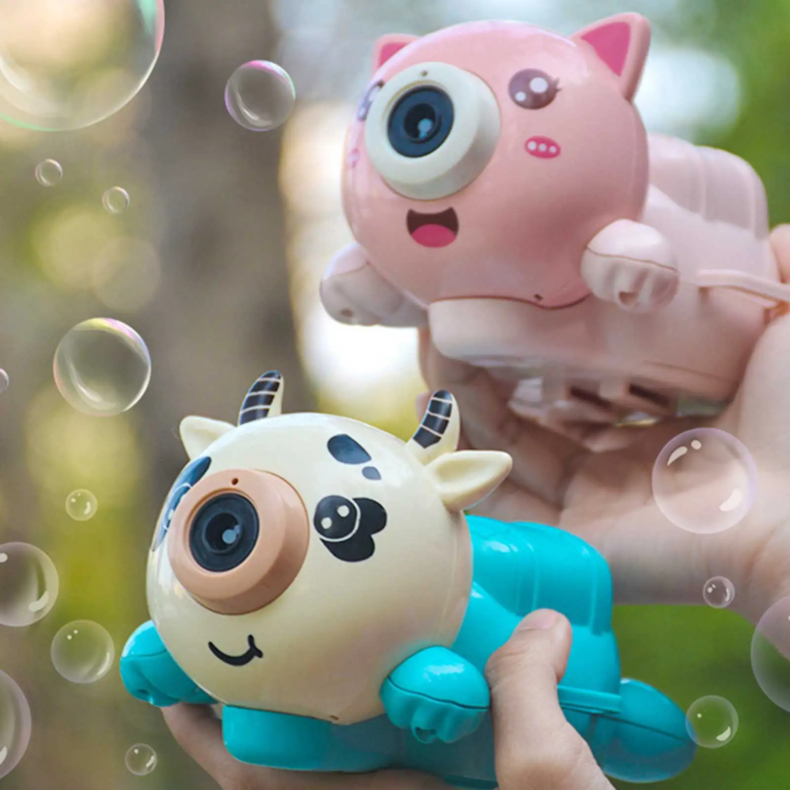 

New Animal Bubble Machine Cute Automatic Soap Water Anti LeakageBubble Blower Music Outdoor Toy For Kids