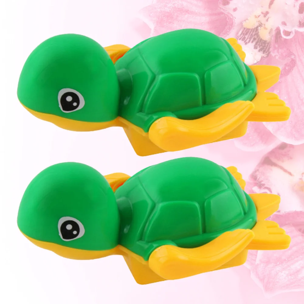 

2pcs Children Bath Wind-up Water Sprayer Cartoon Shape Tortoise Shape Design Baby Shower (Random Color)