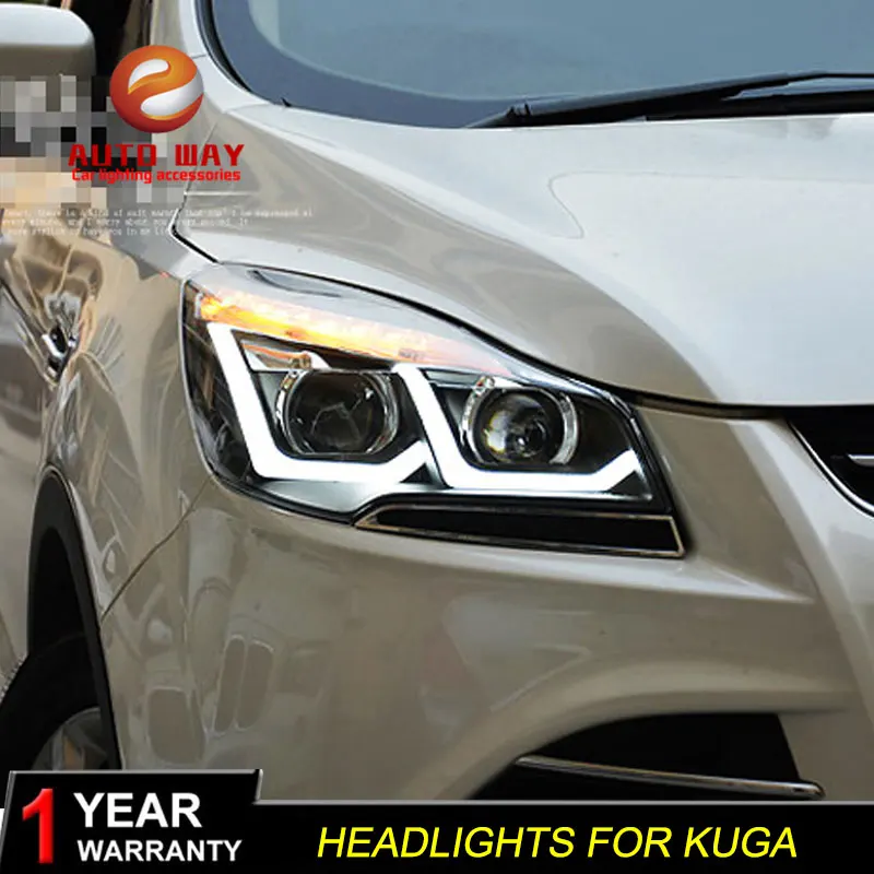 Автомобильный Стайлинг Головной фонарь чехол для Ford Kuga фары 2013 2015 светодиодные DRL