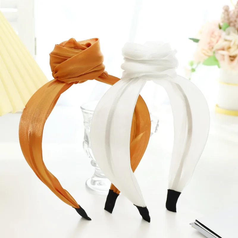 

2021 Summer Silk Cloth Mesh Rose Bezel Hairband Women Hair Accessories Girls Headband Opaska Do Wlosow Bandeau Femme Diademas