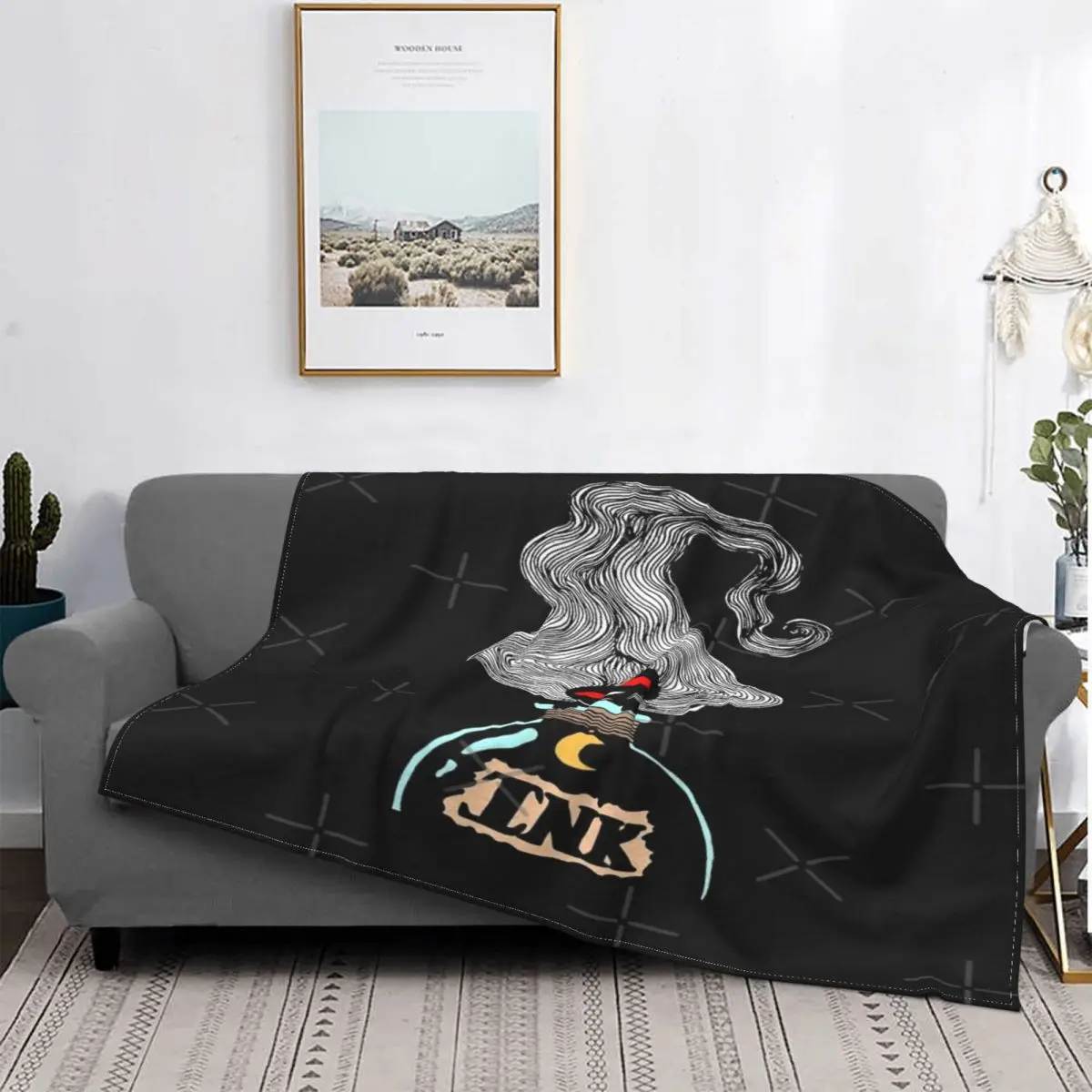 

Ink Girl-manta a cuadros para el hogar, para cama colcha, alfombra mullida, manta de muselina a cuadros, textil de lujo