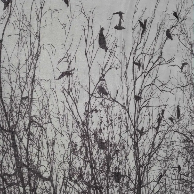 Шарф с рисунком животных осень 2020 шарф абстрактных птиц на дереве кольцо-петля