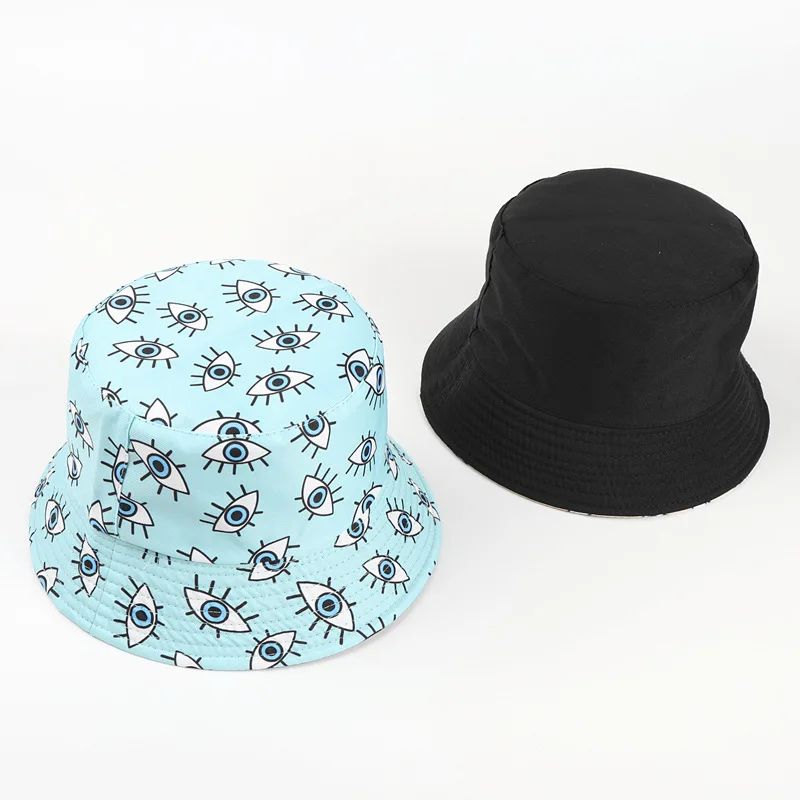 

Хлопковая Панама с принтом глаз, шляпа рыбака, уличная дорожная шляпа, солнцезащитные кепки, шляпы для мужчин и женщин, 295