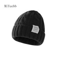 pure color woolen adult men women girls boys autumn and winter students lovers warm ear protection knitted hats 2mz13