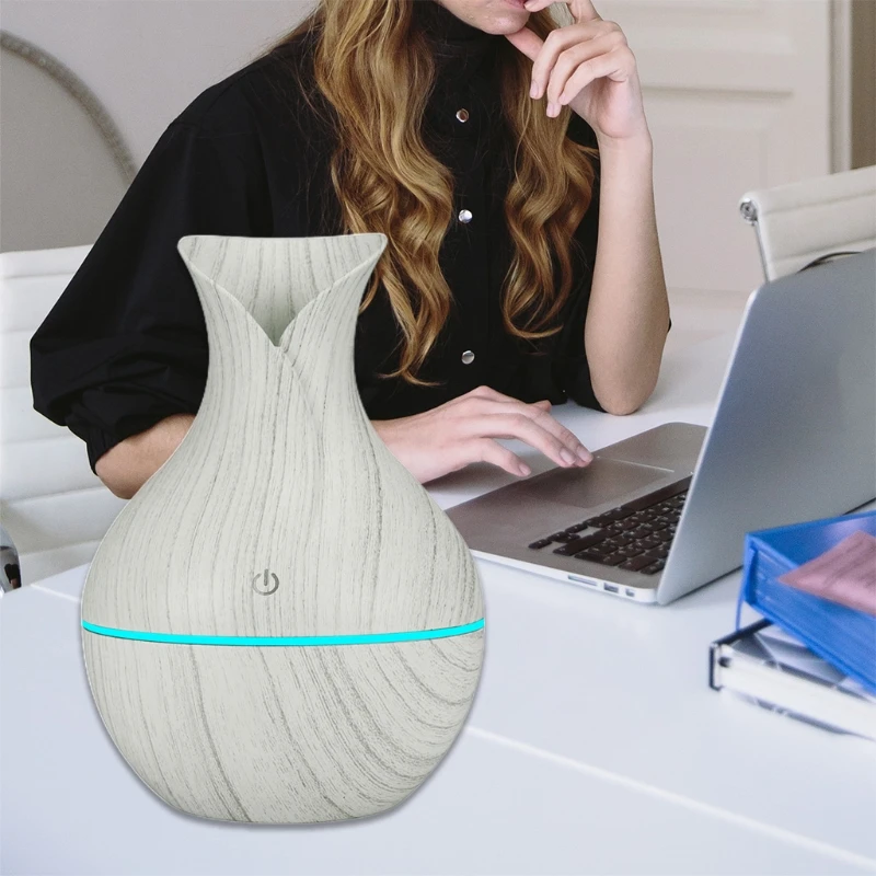 CPDD красочный светящийся увлажнитель воздуха с текстурой древесины USB-разъемом |