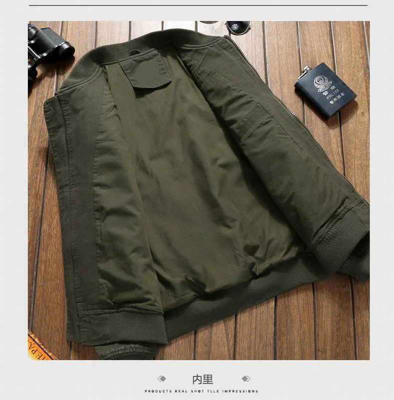 Military Jacket Men Spring Autumn Mens Coat Casual Warm Bomber Cotton Baseball Uniform Zipper | Мужская одежда