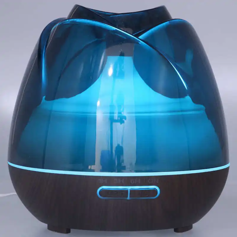 

400ml Wood Grain Air Humidifier Remote Control Aromatherapy Diffuser with Night Light 100-240V Aroma Diffuser Home Office Use