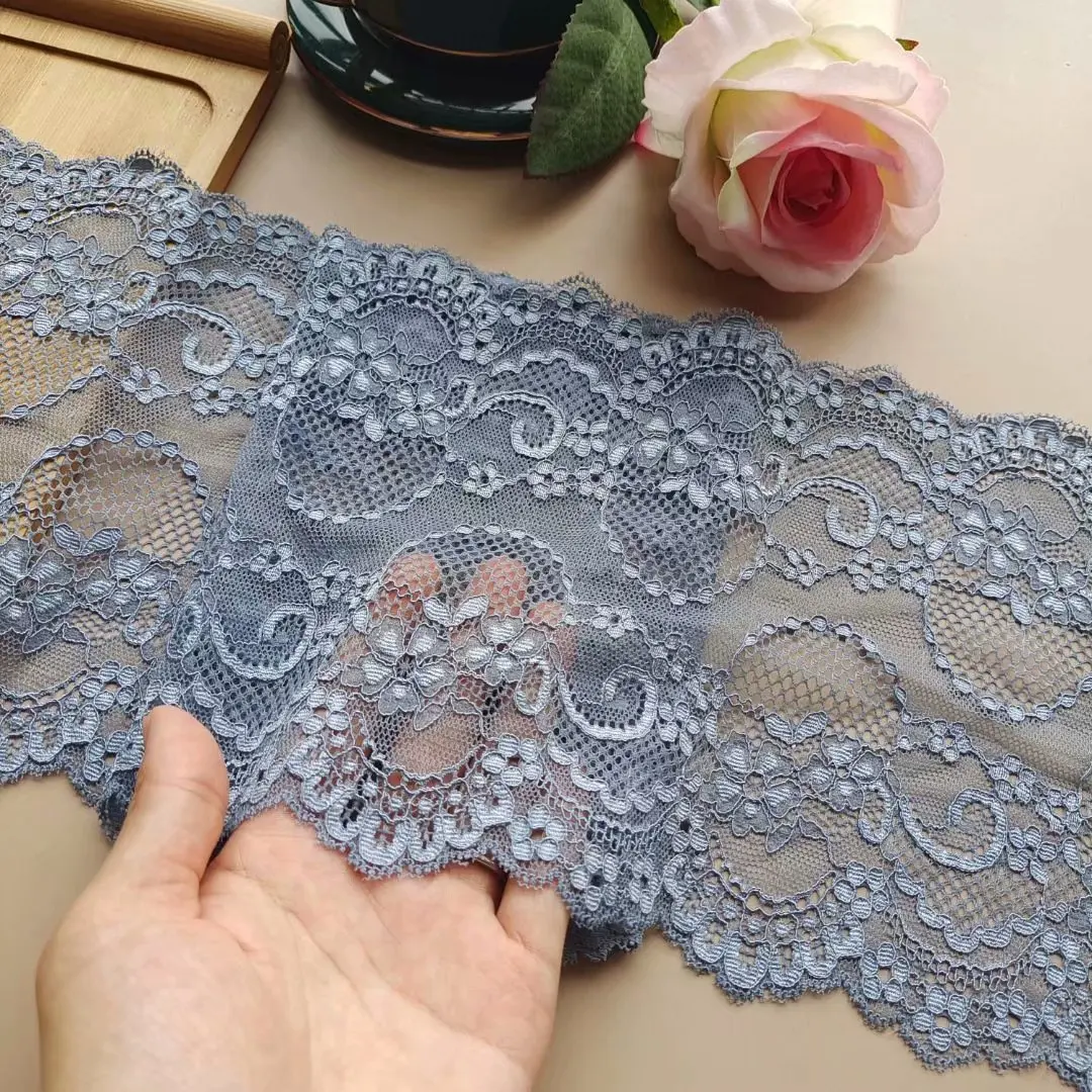 2M/lot 16-22cm wide Light blue apricot dark green embroidery stretch lace skirt garment trimming stitching fabric AC185 | Дом и сад