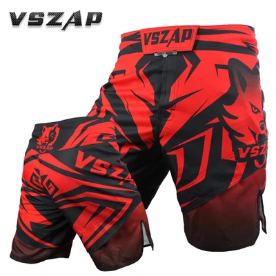 VSZAP Muay одежда тайская красные шорты для Mma спортивные тренировочные боксеры