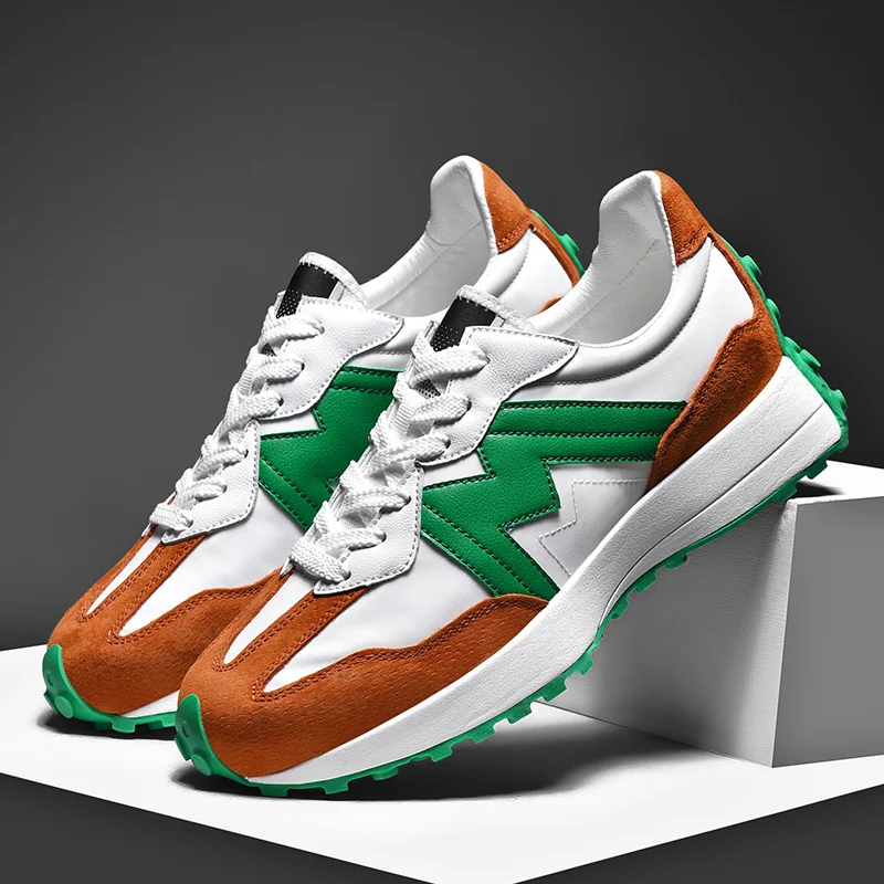 

Genuine Leather Replica Shoes Men Comfort Breathable Summer Jogging Running Shoes High Elasticity Casual Sneakers Fast Shipping